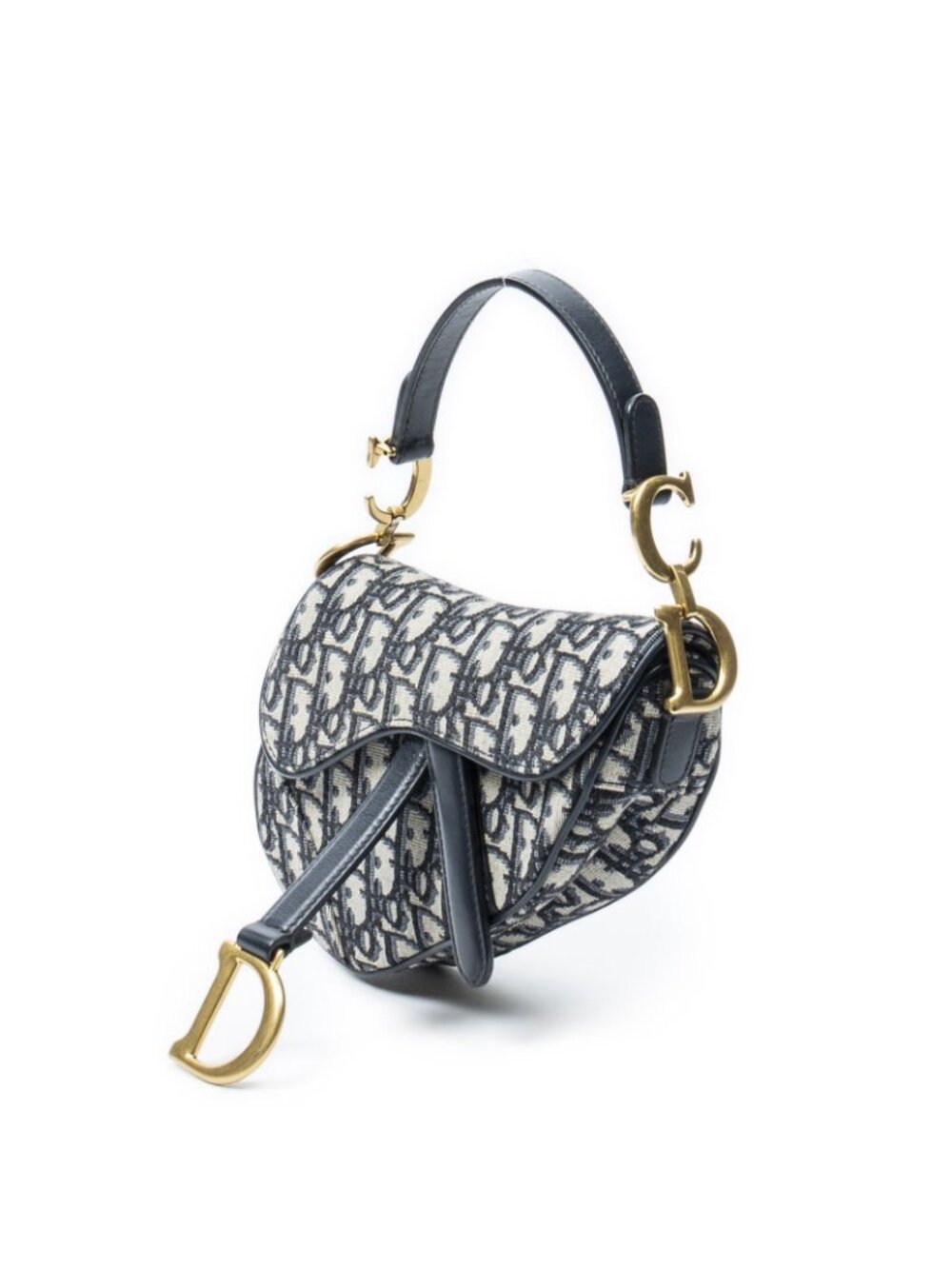 ★SOLD★ Dior New Saddle Bag Navy Beige Oblique Peacock Canvas - Picture 2 of 10